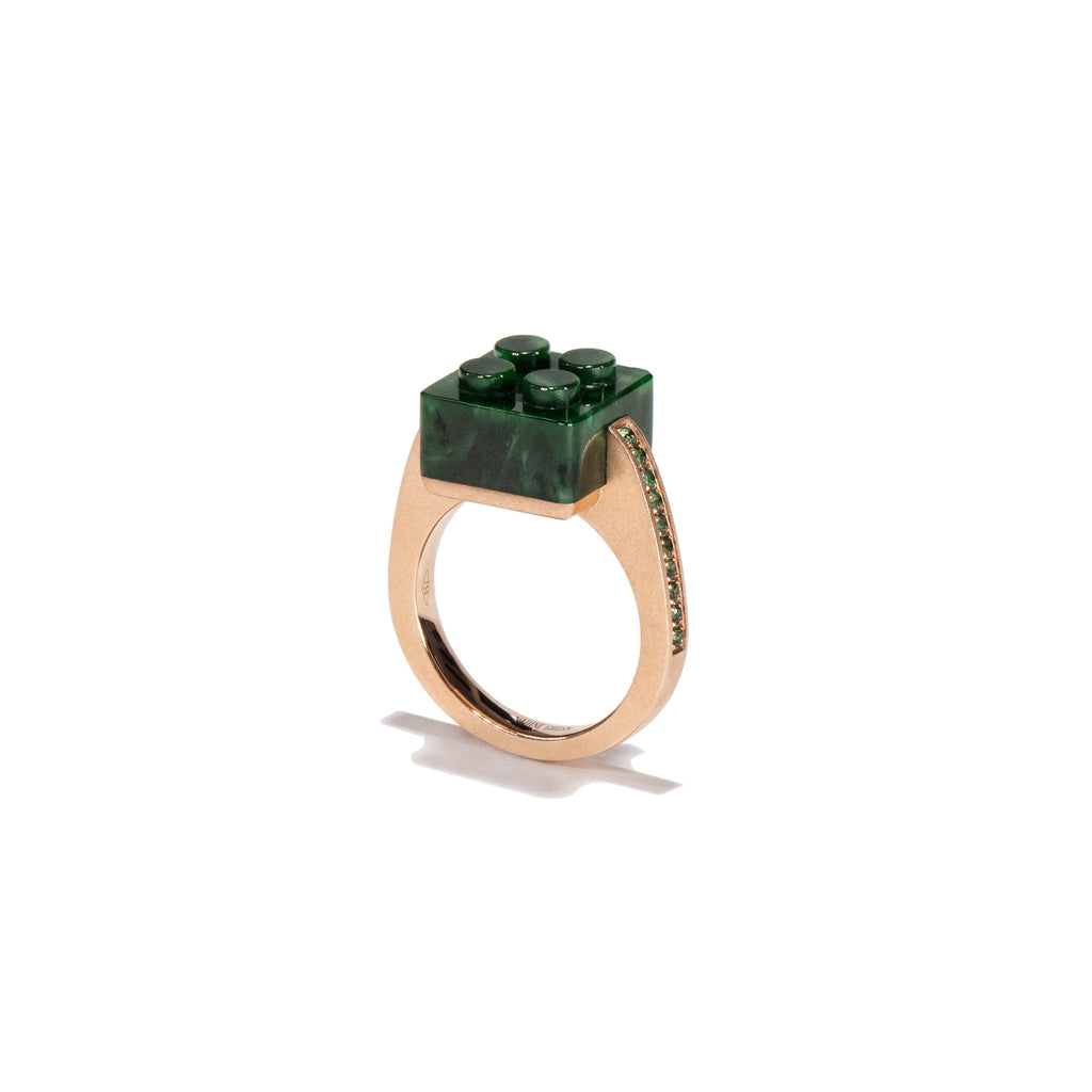 The Bare Block Ring - Jade