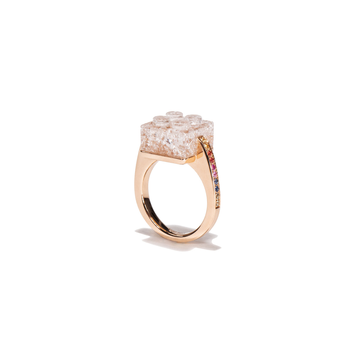 The Bare Block Ring - White Quartz