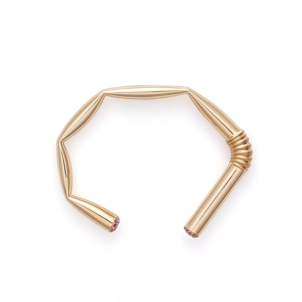 Straw Bracelet Pink Sapphires