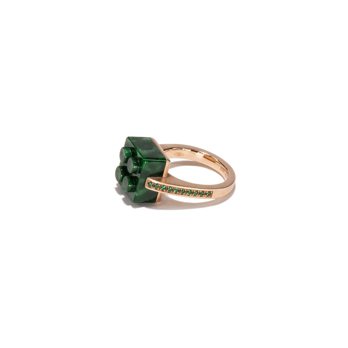 The Bare Block Ring - Jade
